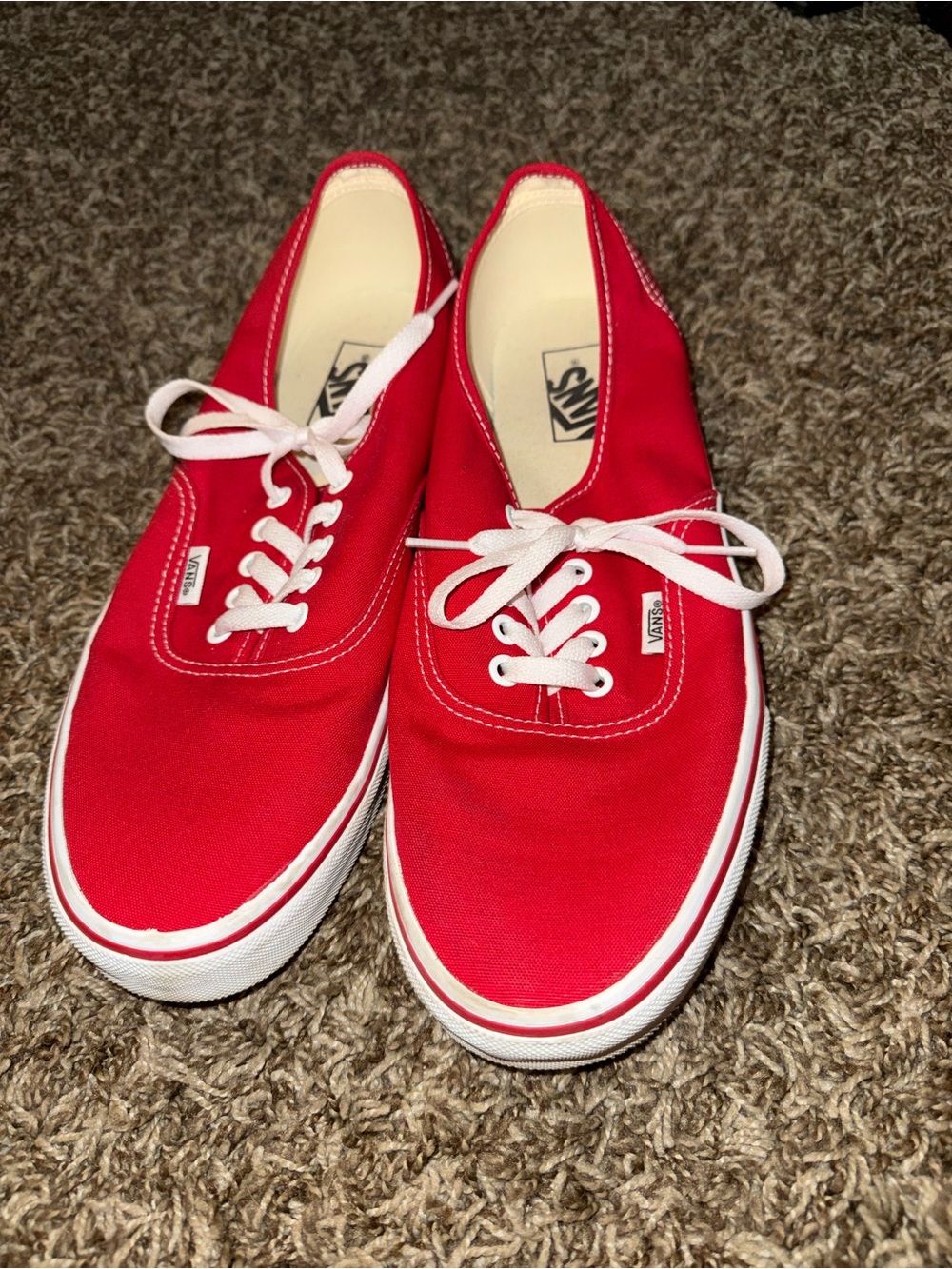 Vans Classic Low-Top Canvas Sneakers - Red with White Accents